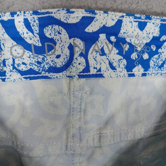 Old Navy Denim Fashion Pencil Skirt Blue and White Damask Print Size 14 - Picture 6 of 8